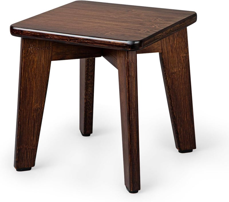 StrongTek Bamboo Small Step Stool, Durable and Stylish Wooden Step for Adults and Kids, Perfect for Kitchen, Bathroom, Bedroom, or Living Room, Non-Slip, Compact, Portable, Easy to Store (Chocolate) - Image 1